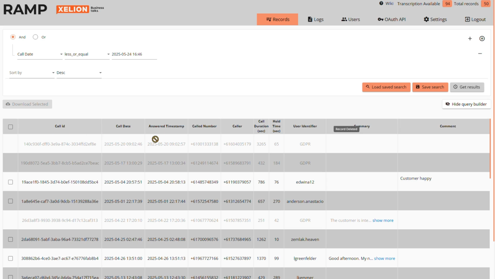 AI call transcription and call summaries