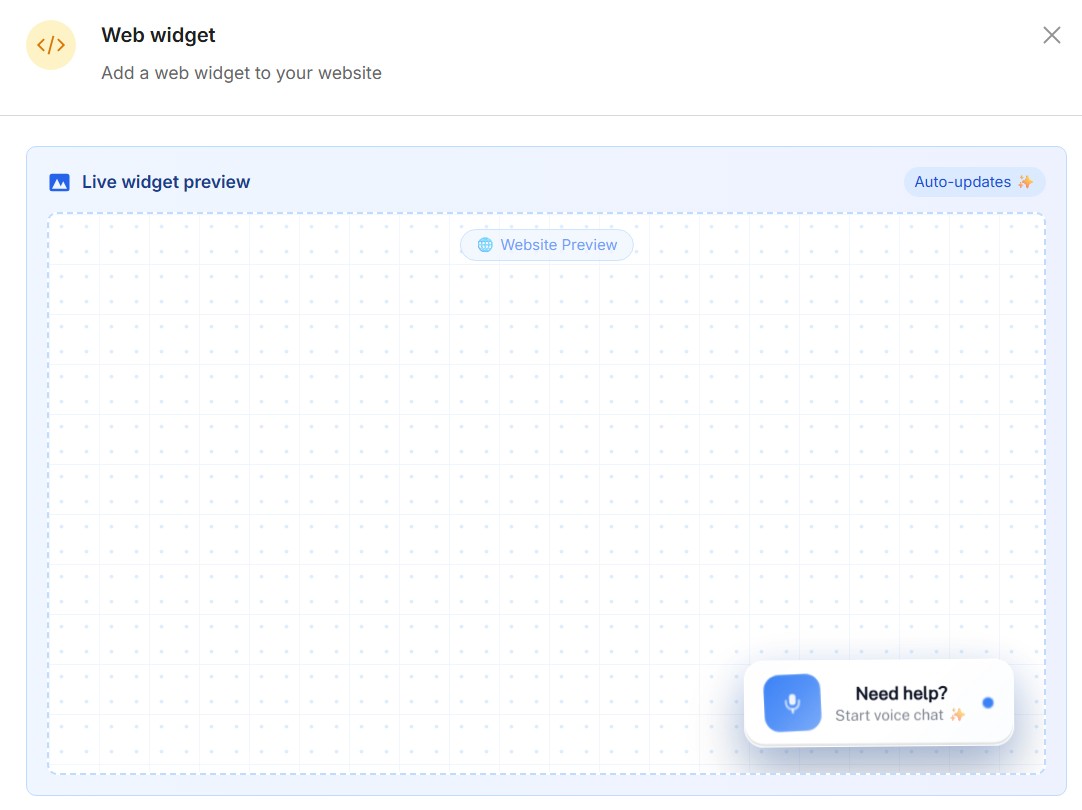 Website AI voice agent widget
